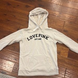 Small Pink Sherpa hoodie with tag